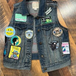 Canyon River Blues Denim Vest with Fun Patches